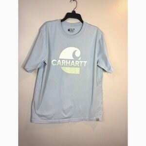 Carhartt Relaxed Fit Heavyweight Graphic T Shirt Blue Short Sleeve‎ Workwear L